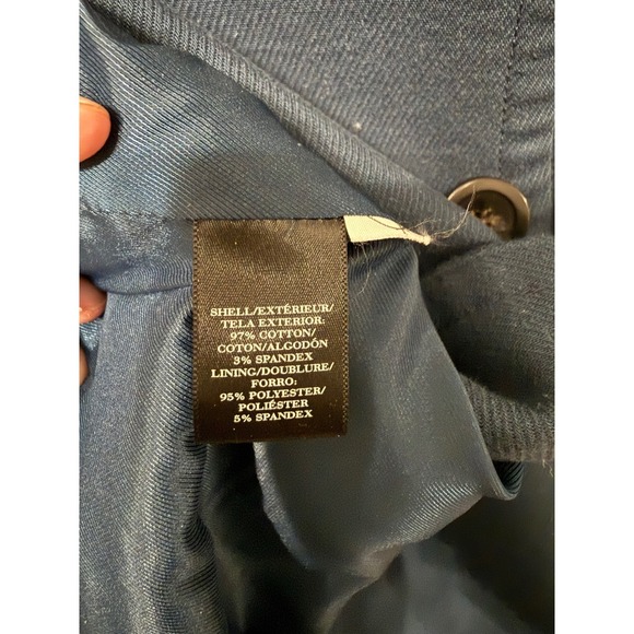 Ann Taylor Teal Blue Double Breasted Cotton Twill Pea Coat Size S - Picture 8 of 8